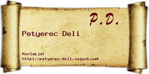 Petyerec Deli névjegykártya
